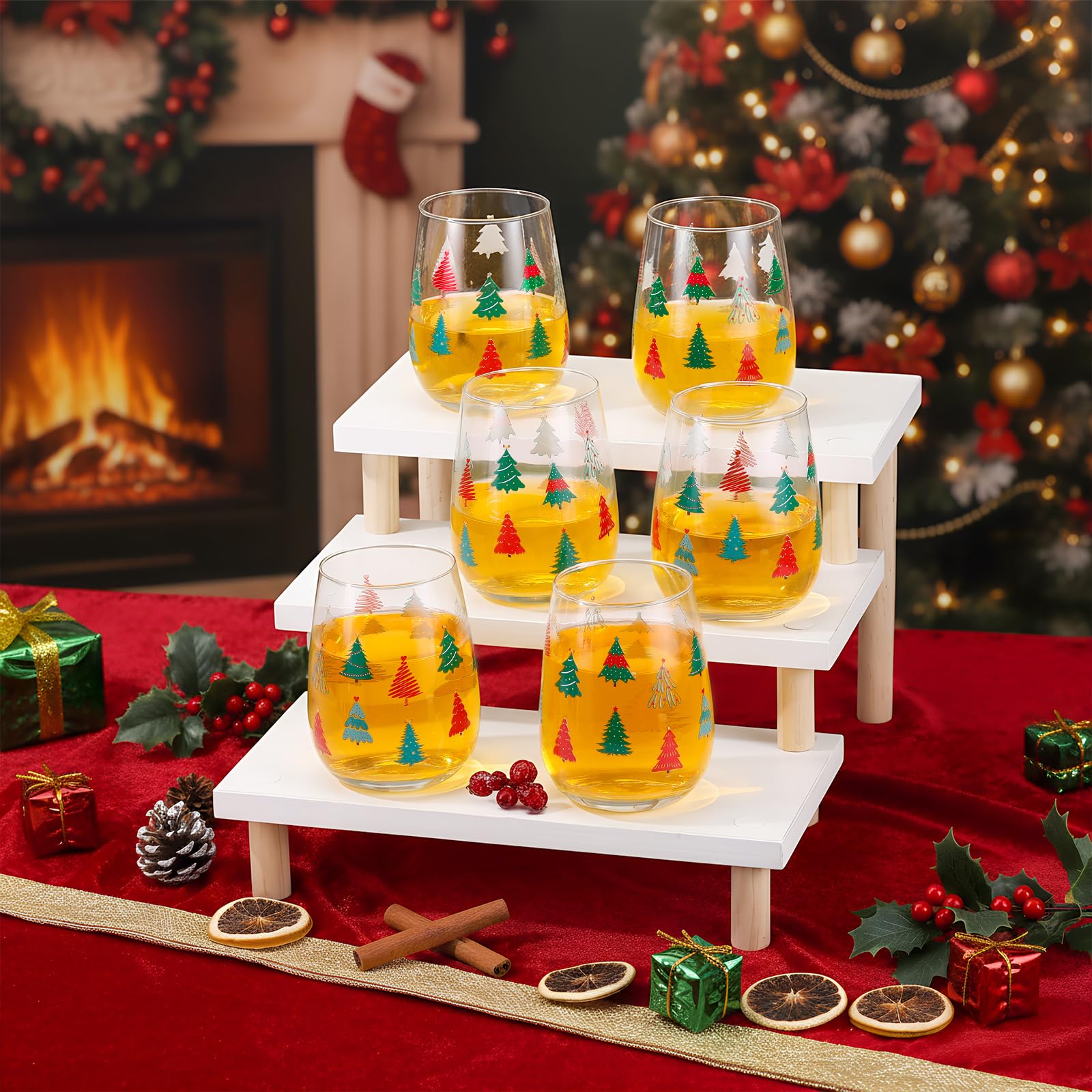 Maxcheck glassware ideal for gifting or festive parties with tree motif