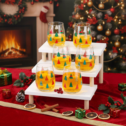 Maxcheck glassware ideal for gifting or festive parties with tree motif