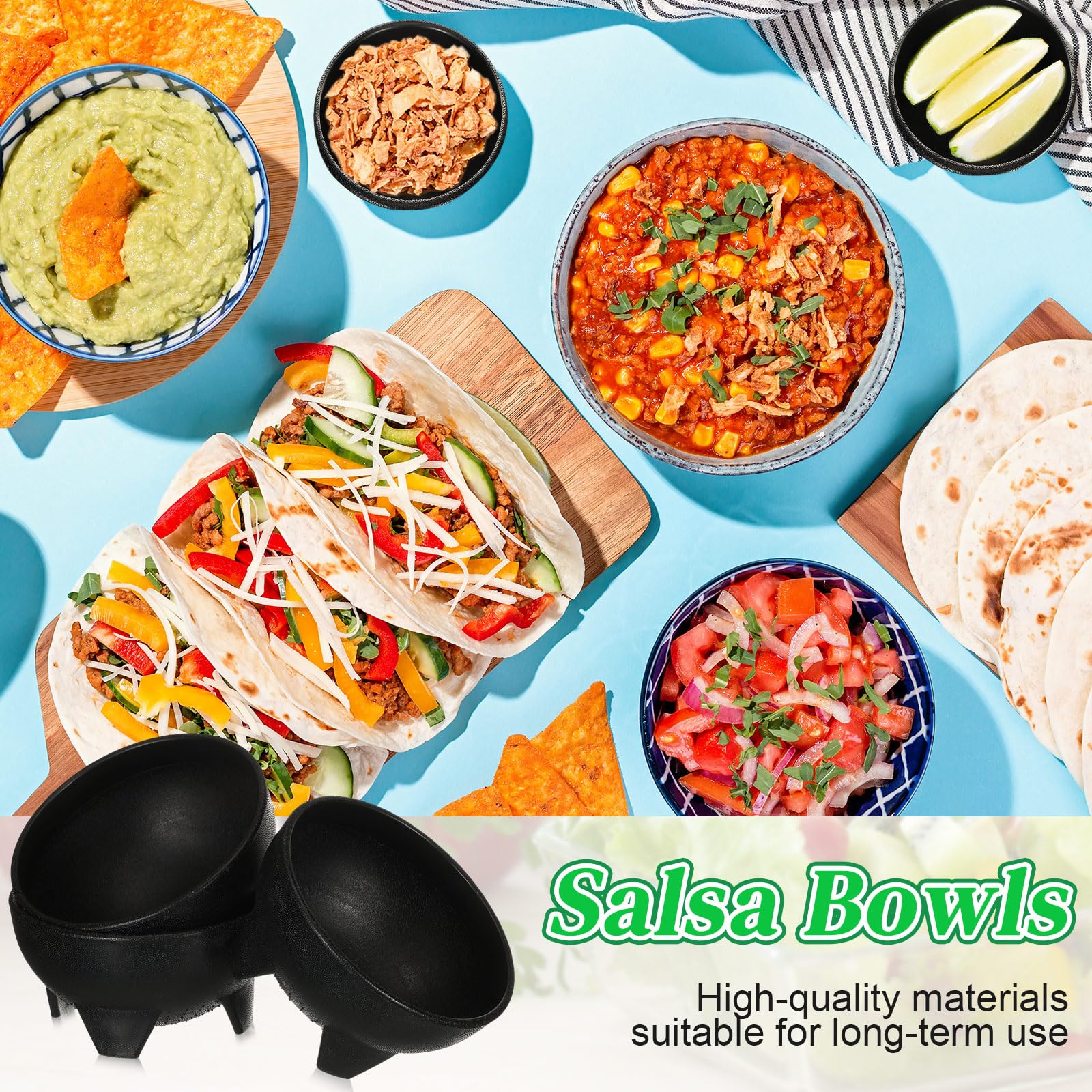 Maxcheck party table display with black bowls elevates table decor.