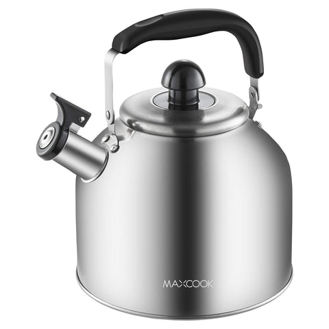 MAXCOOK 4.2 qt kettle with brushed satin finish for fast, stylish boiling.