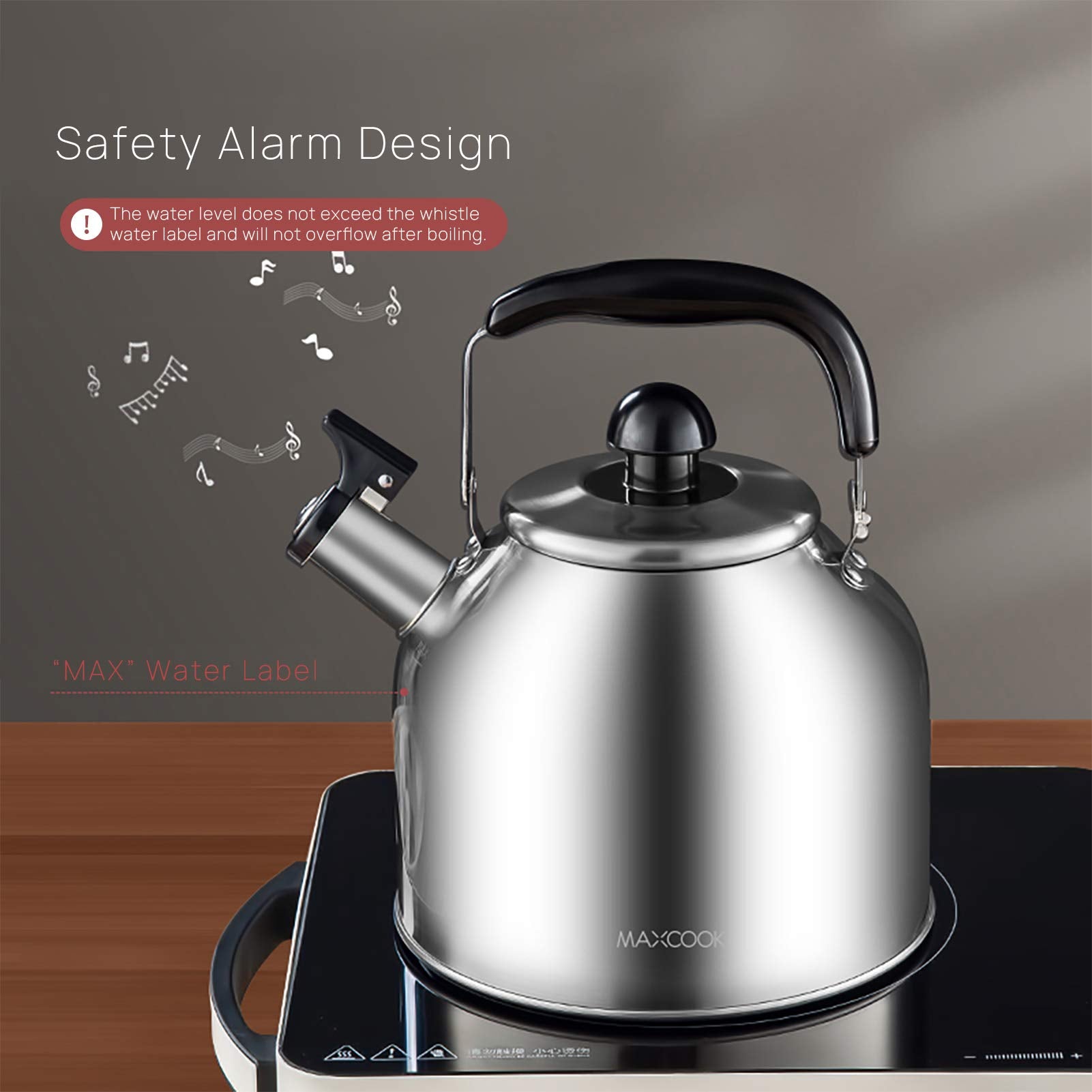 MAXCOOK dust-proof nozzle guards the kettle during cooking.