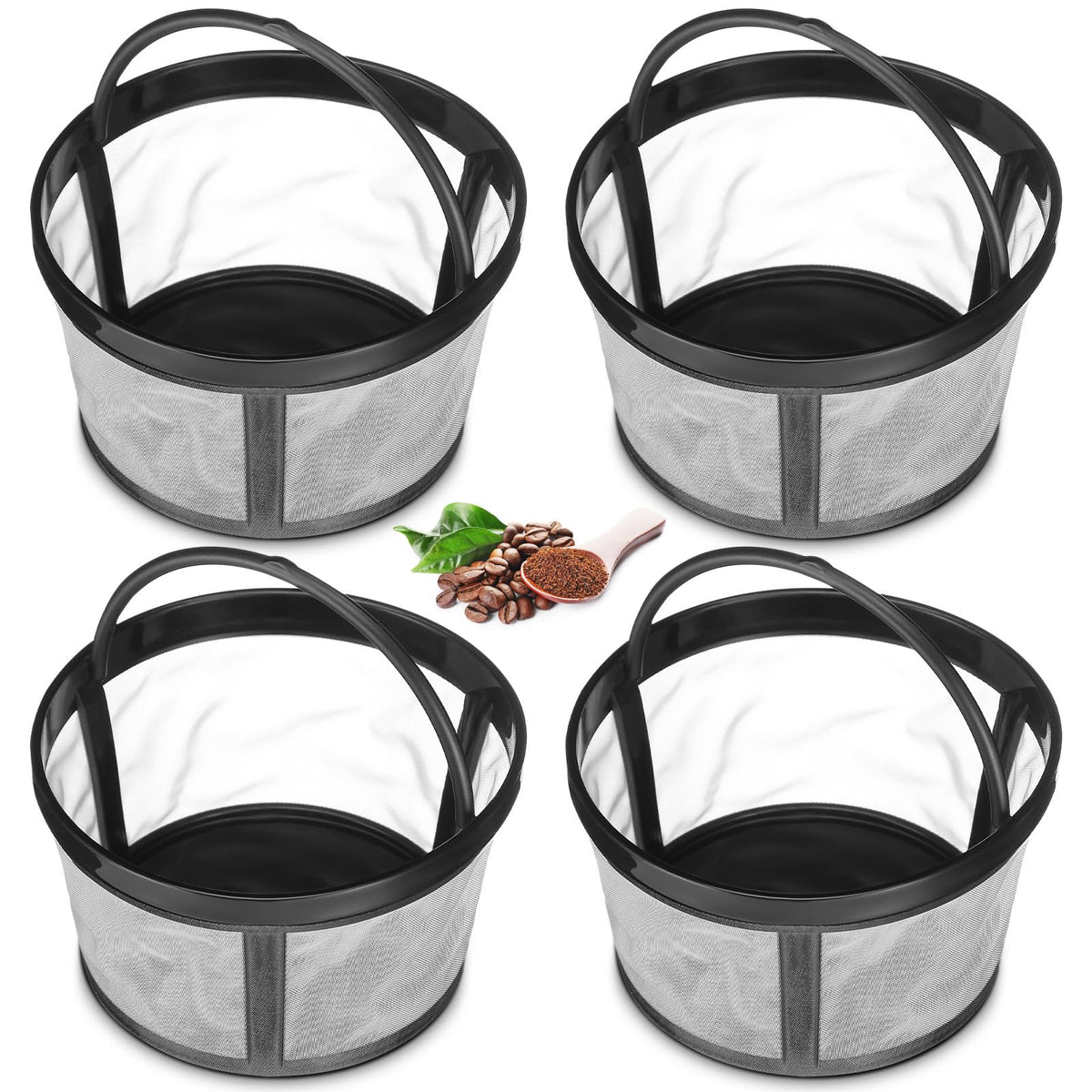 Maxdot 4-pack filters with handle designed for 4-5 cup brewers