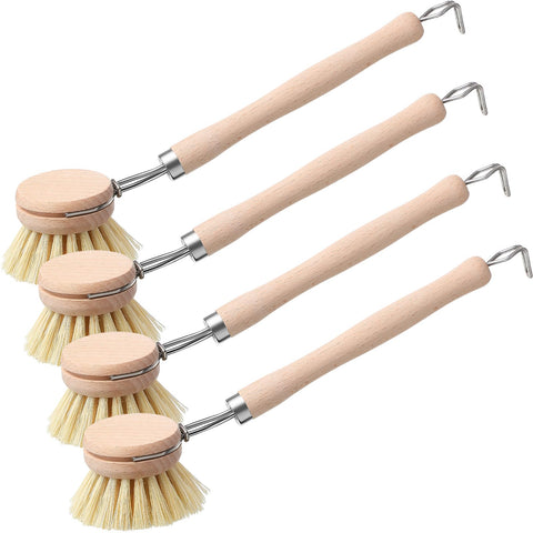 Maxdot beechwood dish brush with natural handle for gentle pot and pan cleaning