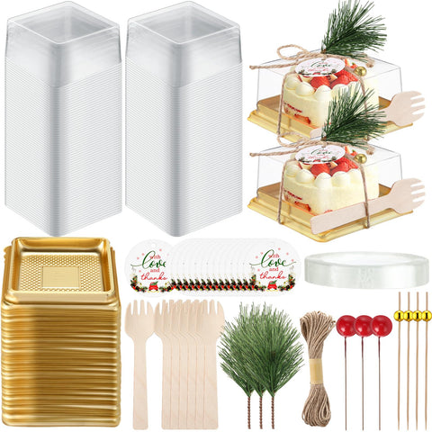 Maxdot Christmas mini dessert box with clear lid showcases treats for gifting