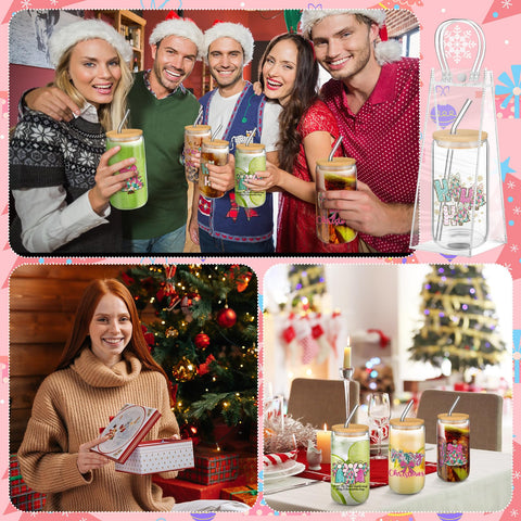 Maxdot pink glass cup with bow design, enhances holiday table decor