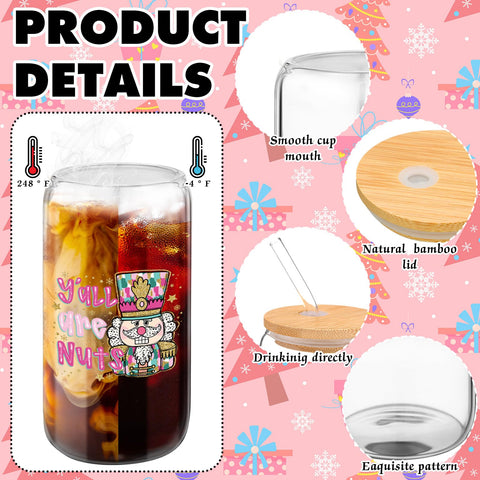 Maxdot pink Christmas glass cup with Christmas tree motif, perfect for seasonal sips