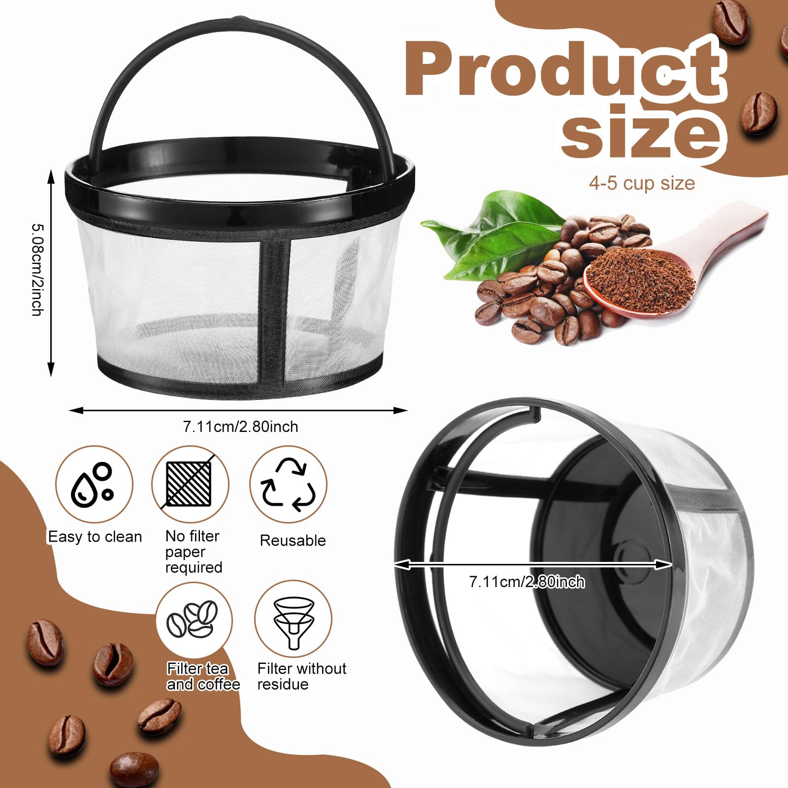 Maxdot universal filter fits Mr. Coffee and other drip machines
