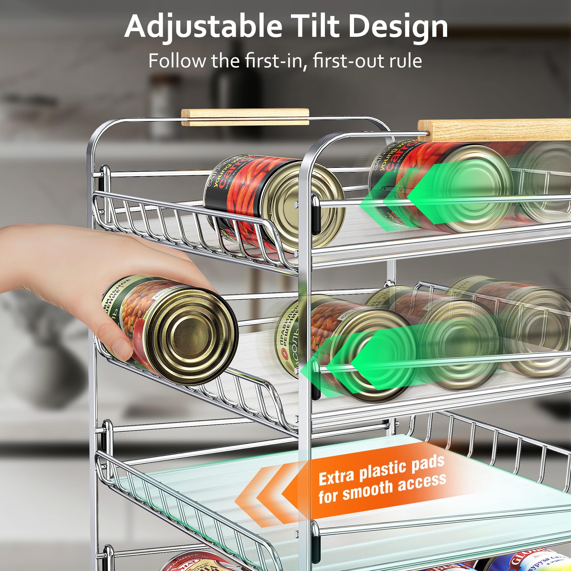 MAXIFFE pantry storage in-use view showcasing space-saving multi-tier design.