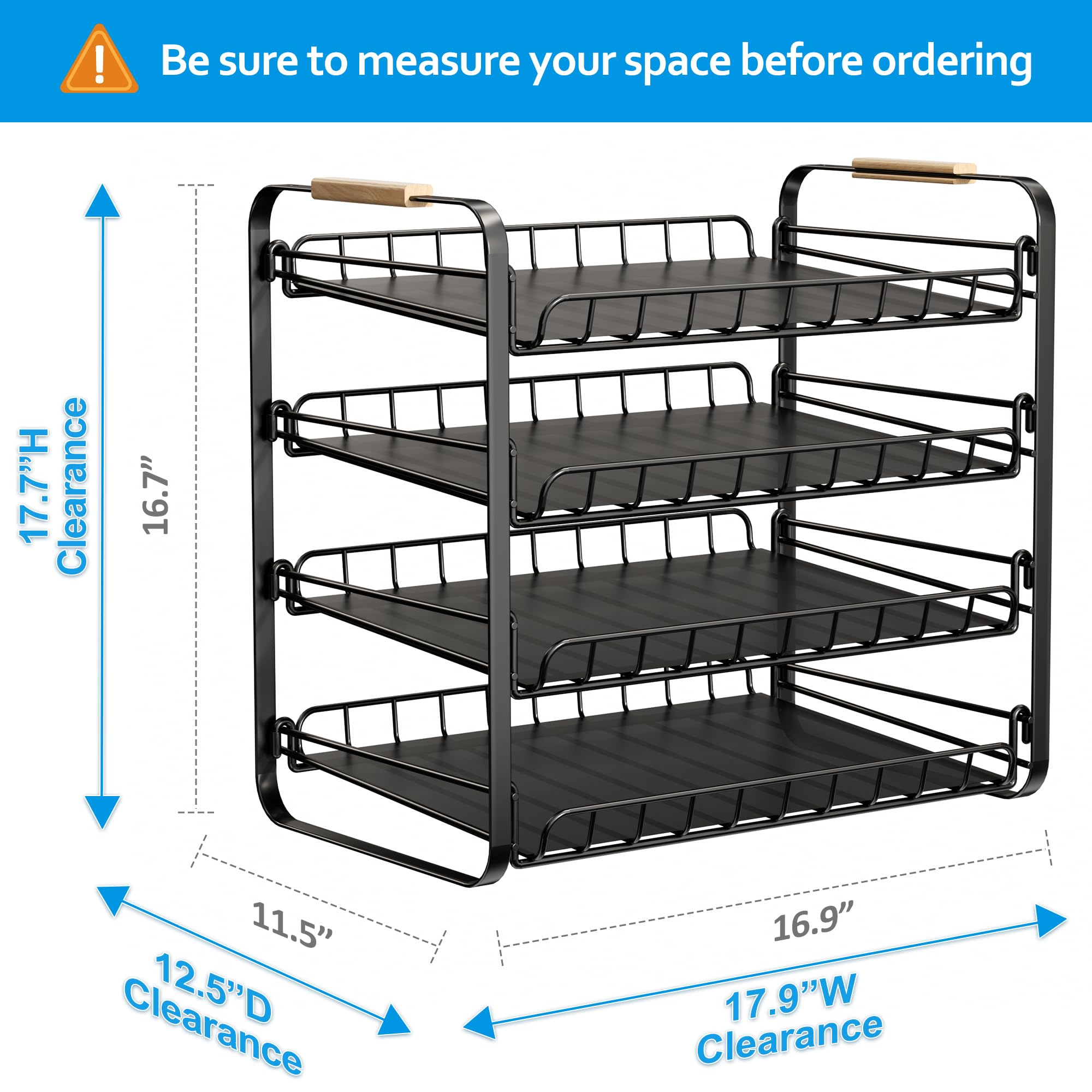 MAXIFFE tilting shelves demonstrating easy access and organized can display