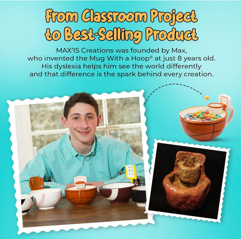 MAX'IS Creations dyslexic awareness story behind the mug's design.