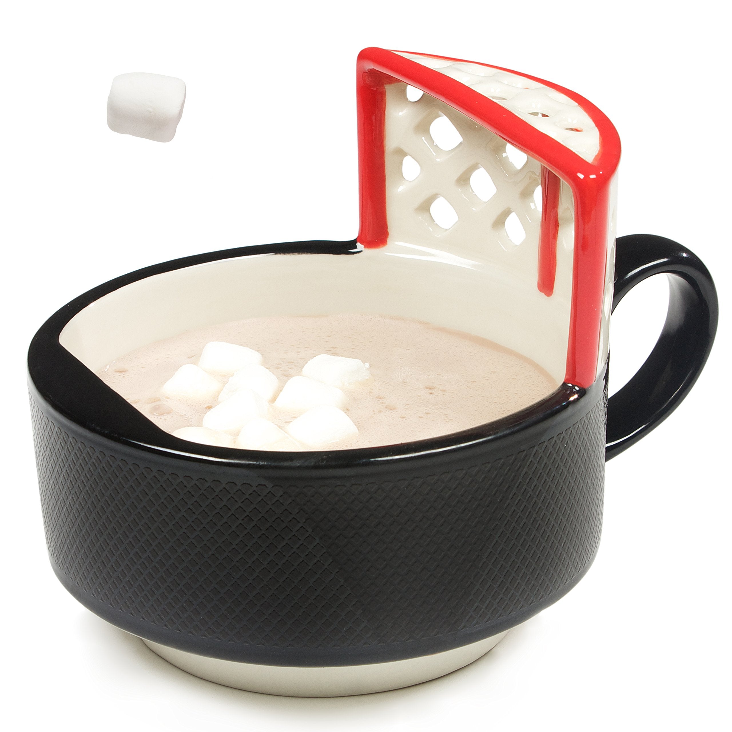 MAX'IS Creations 16oz hand-painted mug with net, ideal for cozy hot chocolate.