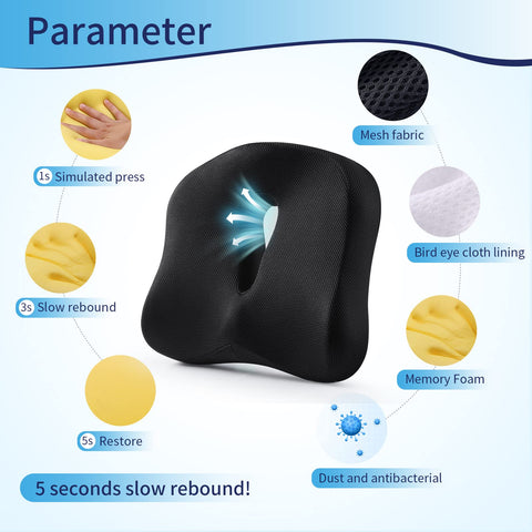 Max&Love memory foam cushion supports lumbar curve and better posture