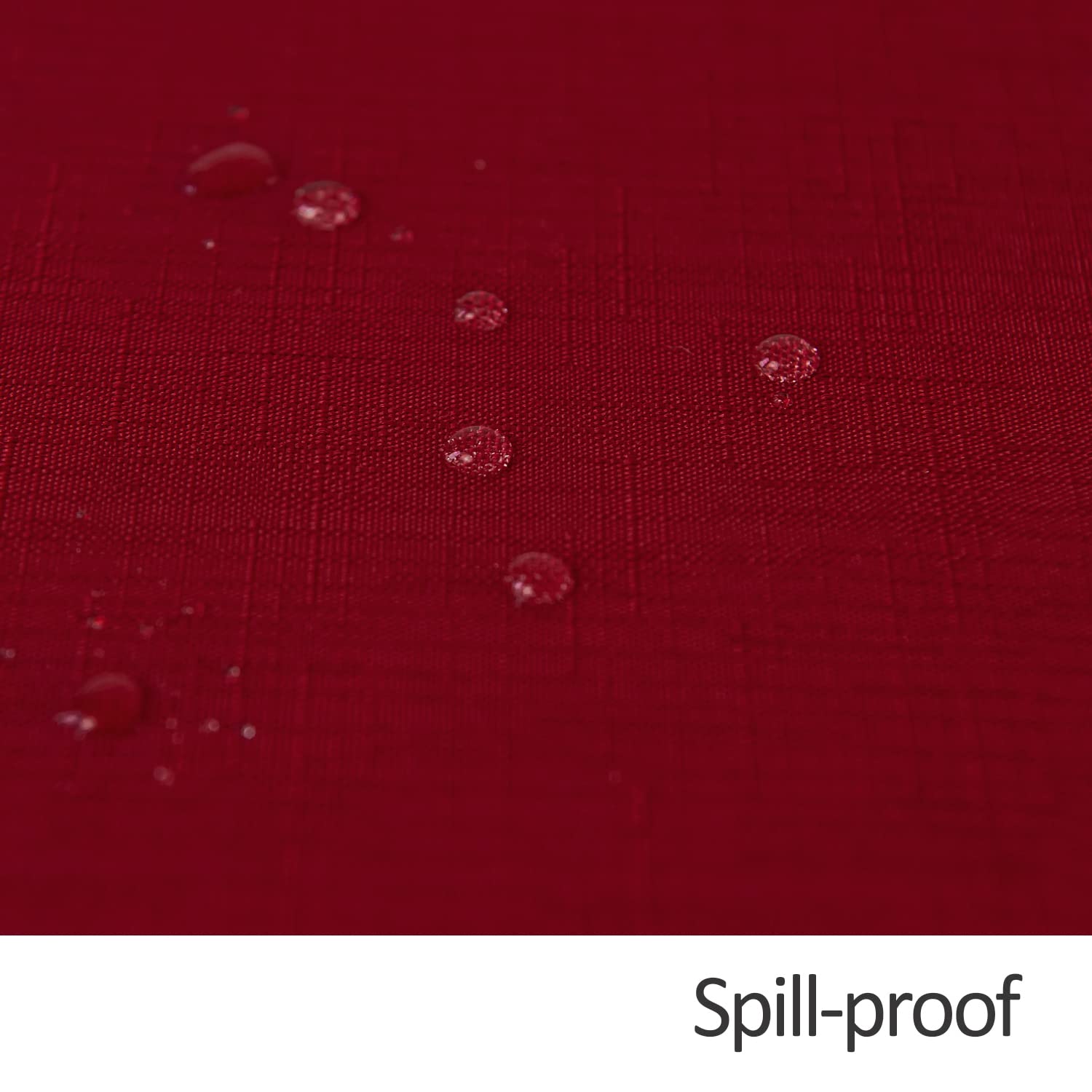 Maxmill red tablecloth with folded border and neat stitching for a polished edge