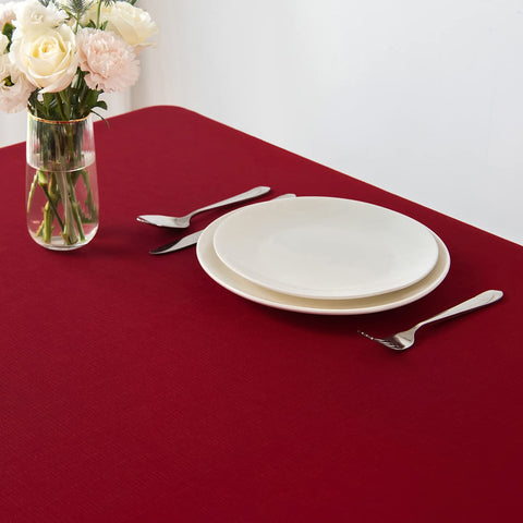 Maxmill red close-up of fabric weave; durable polyester jacquard for daily use