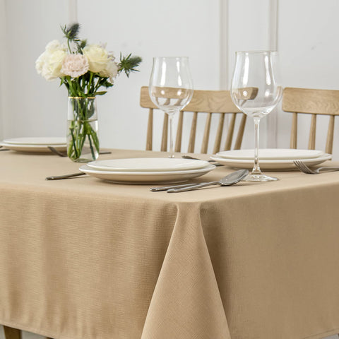 Maxmill tablecloth waterproof and stain-resistant beige protects surfaces during meals