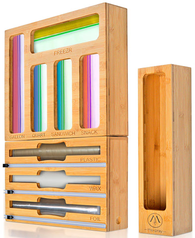 Maxpray 9-in-1 bamboo foil dispenser with cutter for quick, clean cuts