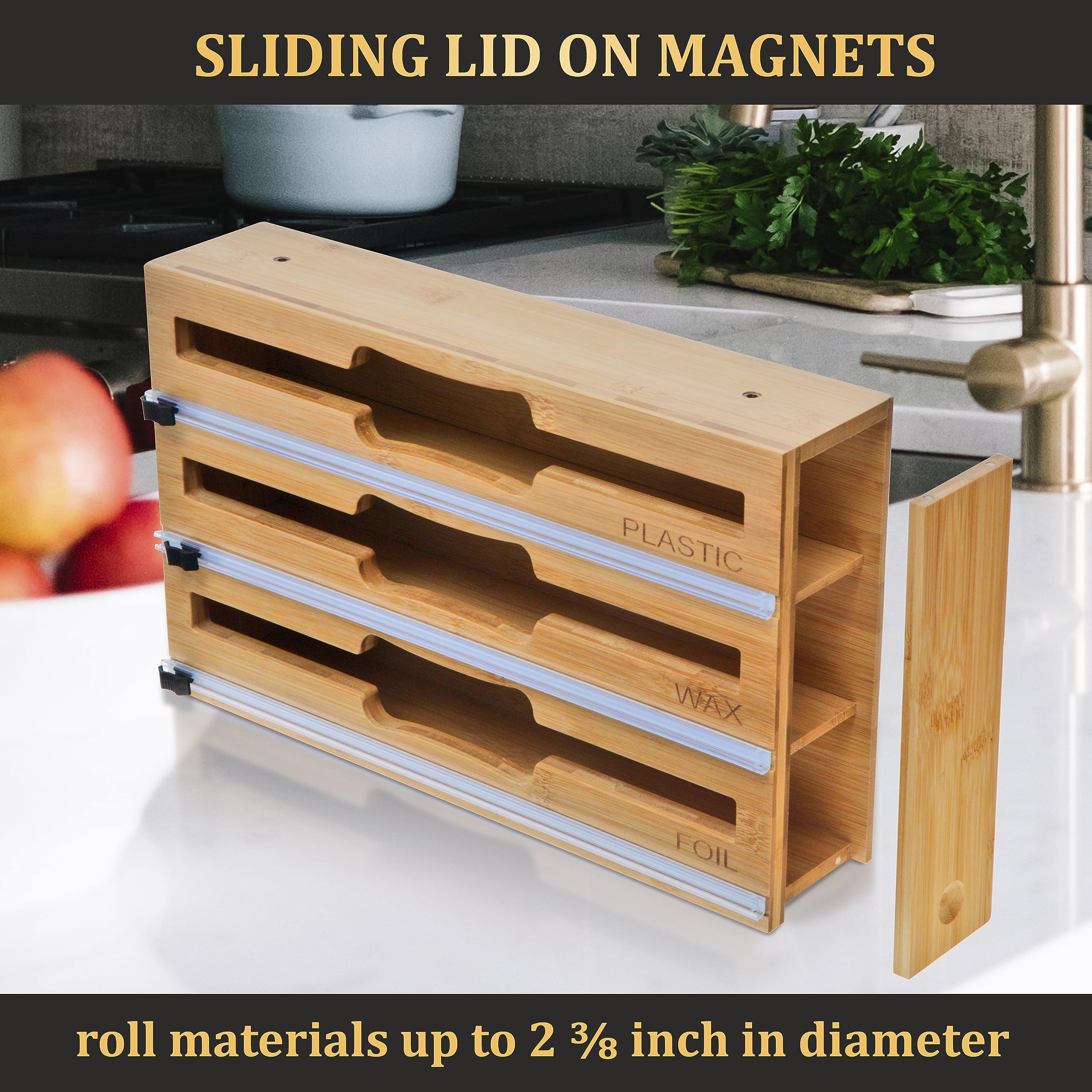 Maxpray foil-wrap dispenser in-drawer view showing organized storage