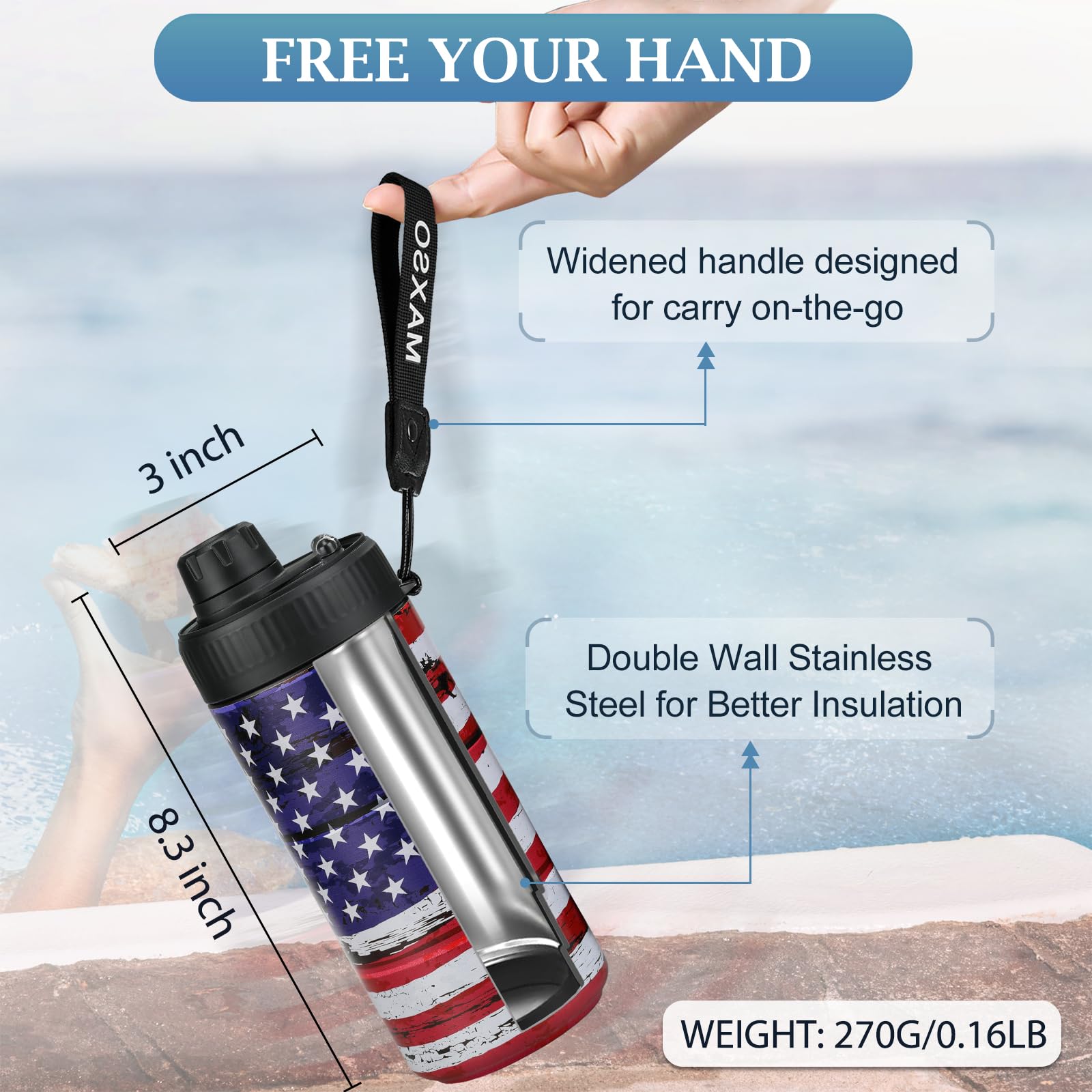 MAXSO 4-in-1 insulated cooler fits cans and bottles for versatile cooling.
