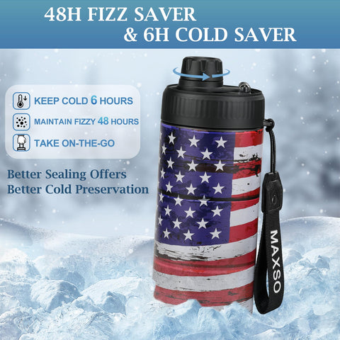 MAXSO America Flag design adds patriotic flair to your drinking setup.