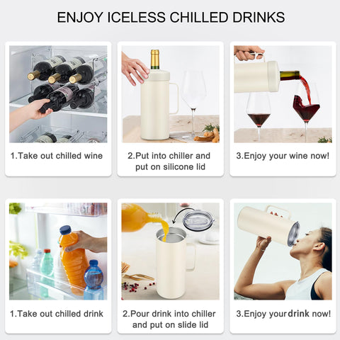 MAXSO easy-handle portable-chiller allows carrying a full bottle with comfort