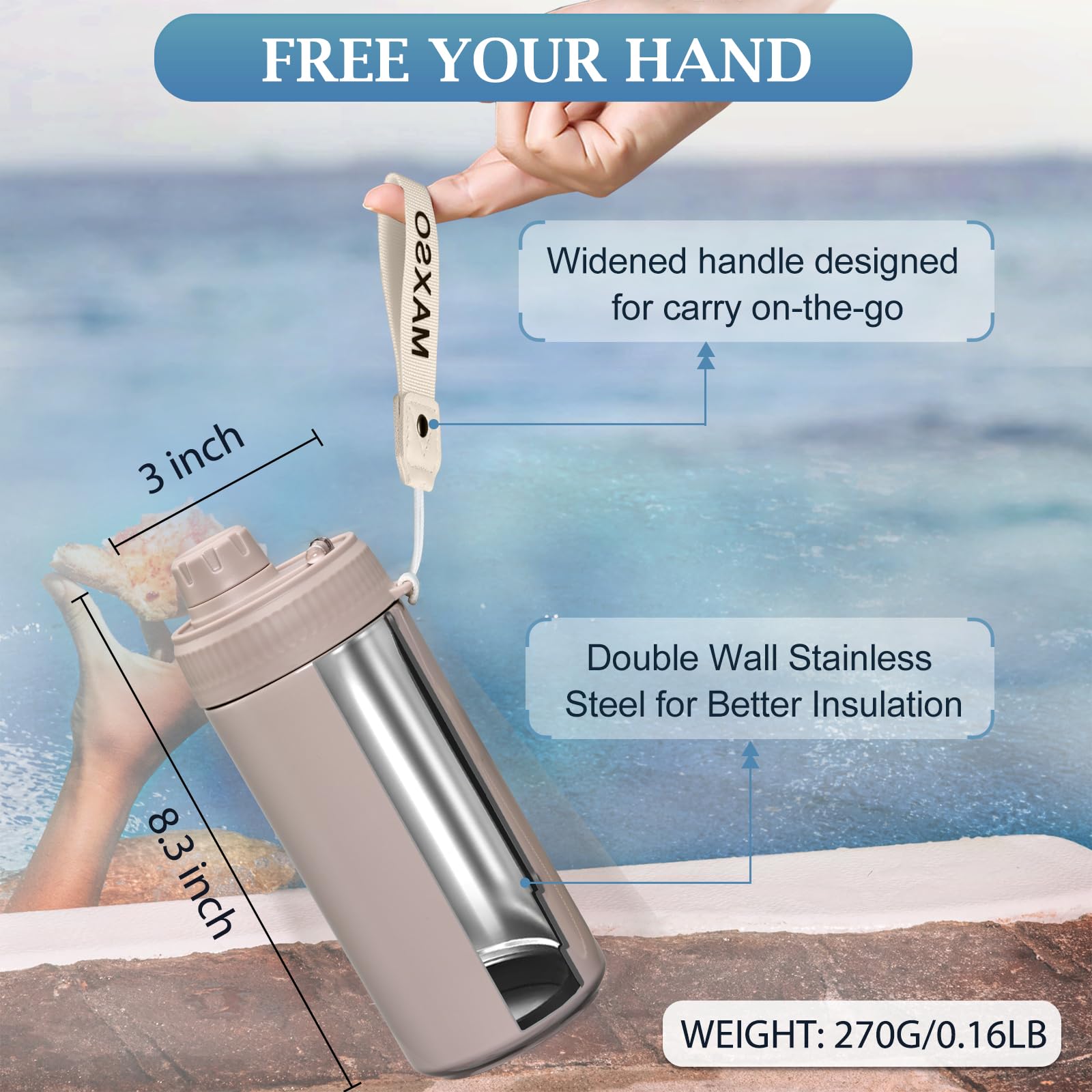 MAXSO Fizz Lid spout for easy sipping and spill control