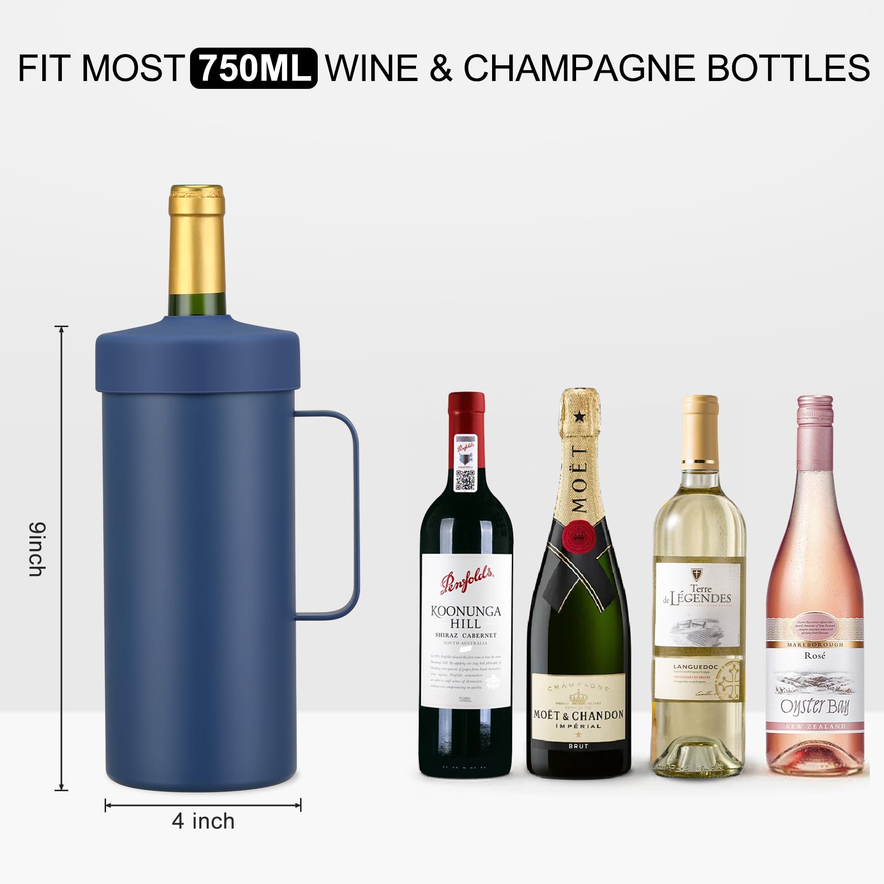 MAXSO portable wine chiller with a sturdy handle for travel