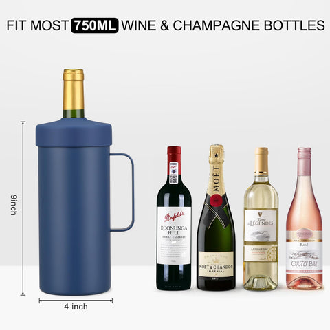 MAXSO portable wine chiller with a sturdy handle for travel