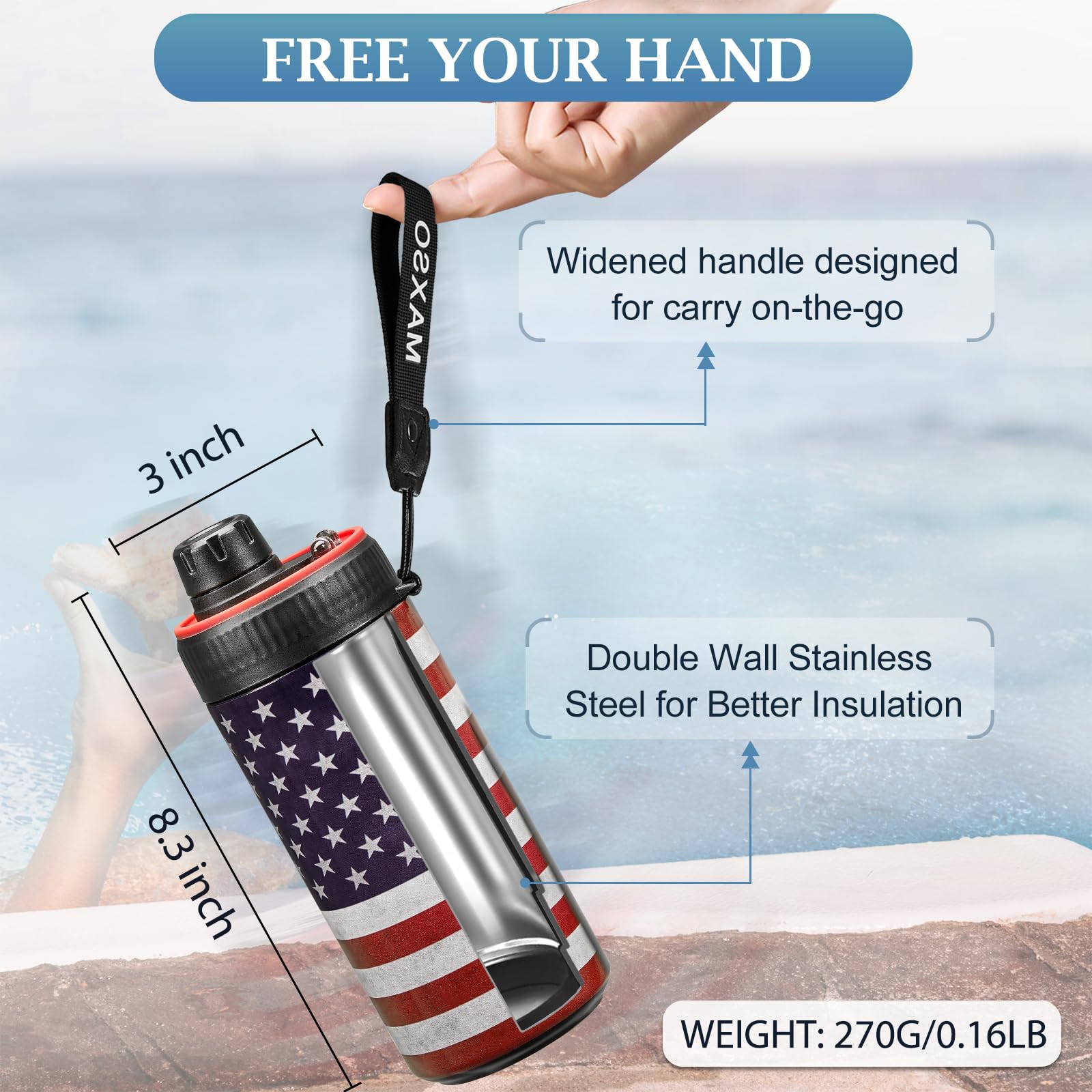 MAXSO Sealed Can Cooler Fizz Lid, side view, spill-free portable drinking solution.