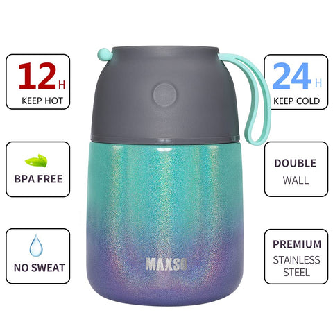 MAXSO Leak-Proof Lid prevents spills during travel.