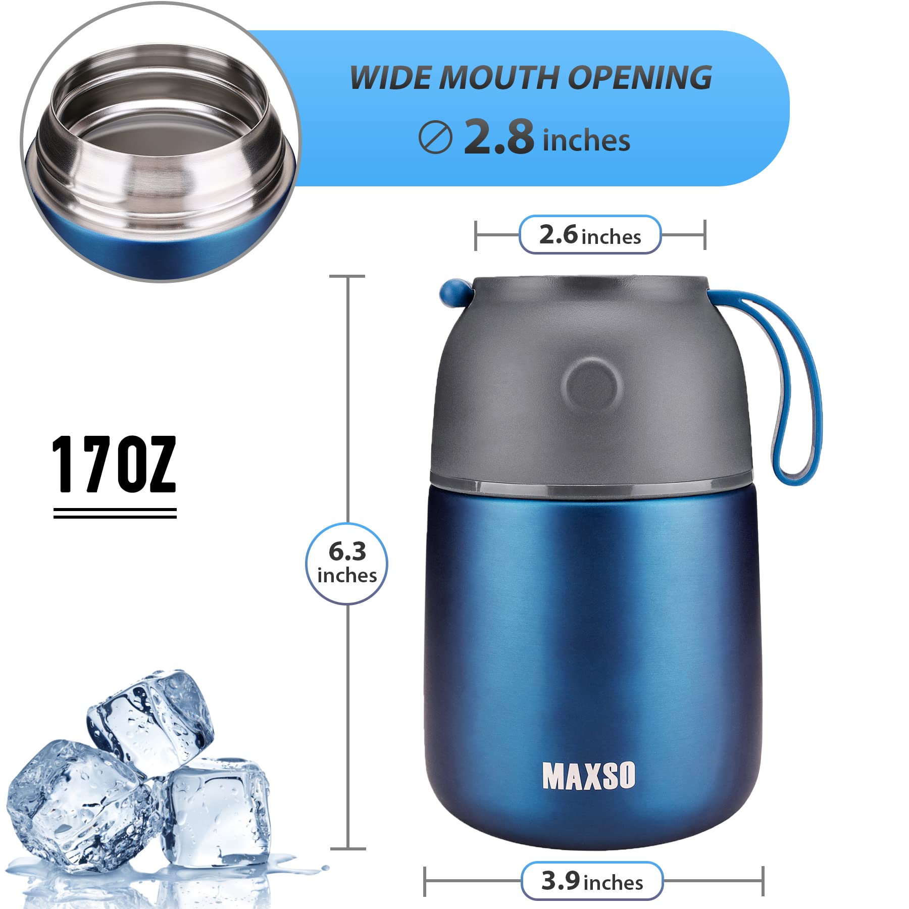 MAXSO leakproof cap prevents spills in bags and desks.