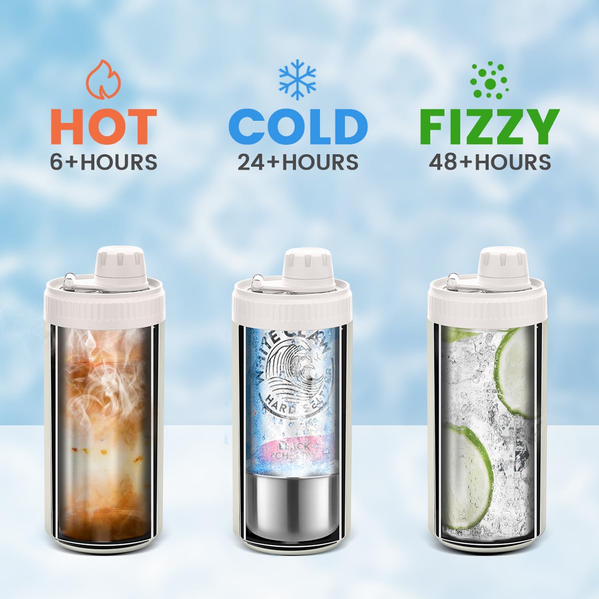 MAXSO fits 12oz regular cans for convenient on-the-go hydration