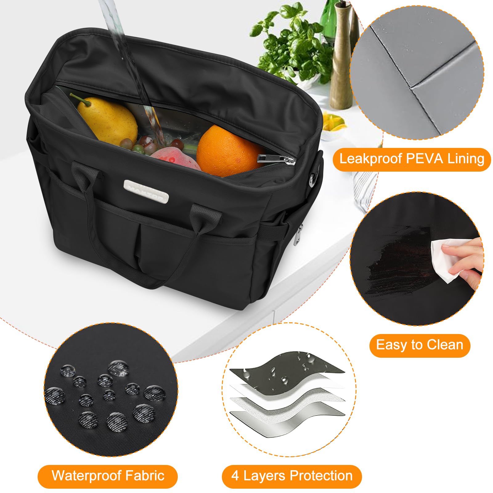 MAXTOP lunch bag with removable shoulder strap for versatile carrying options.