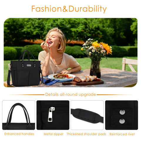 MAXTOP black lunch bag design suited for daily use at work or travel.