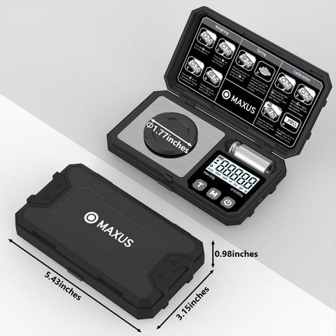 MAXUS Calibration weight included for reliable scale calibration.
