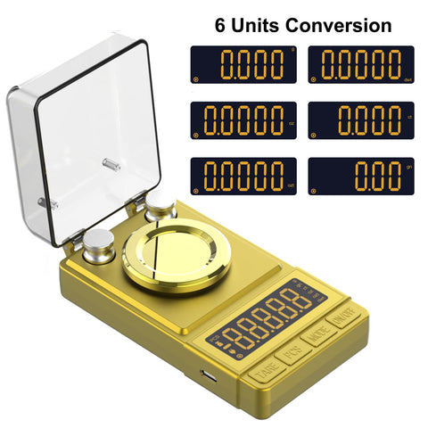 MAXUS Gold Milligram Scale digital display clearly showing measurements