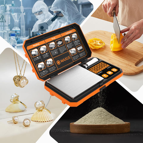 MAXUS scale operates via USB or battery for flexible power