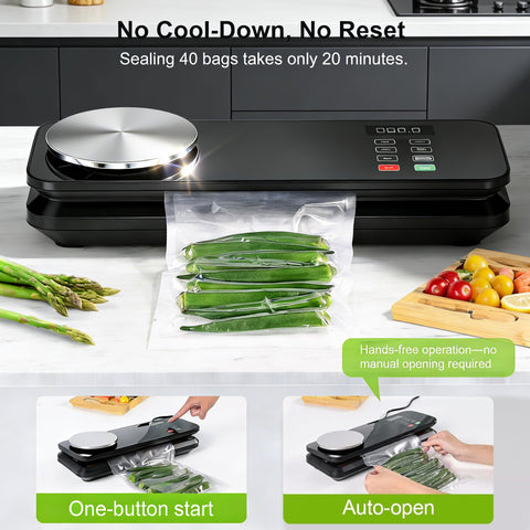 MAXVINI magnetic cutter enables precise bag sizes and easy trimming.