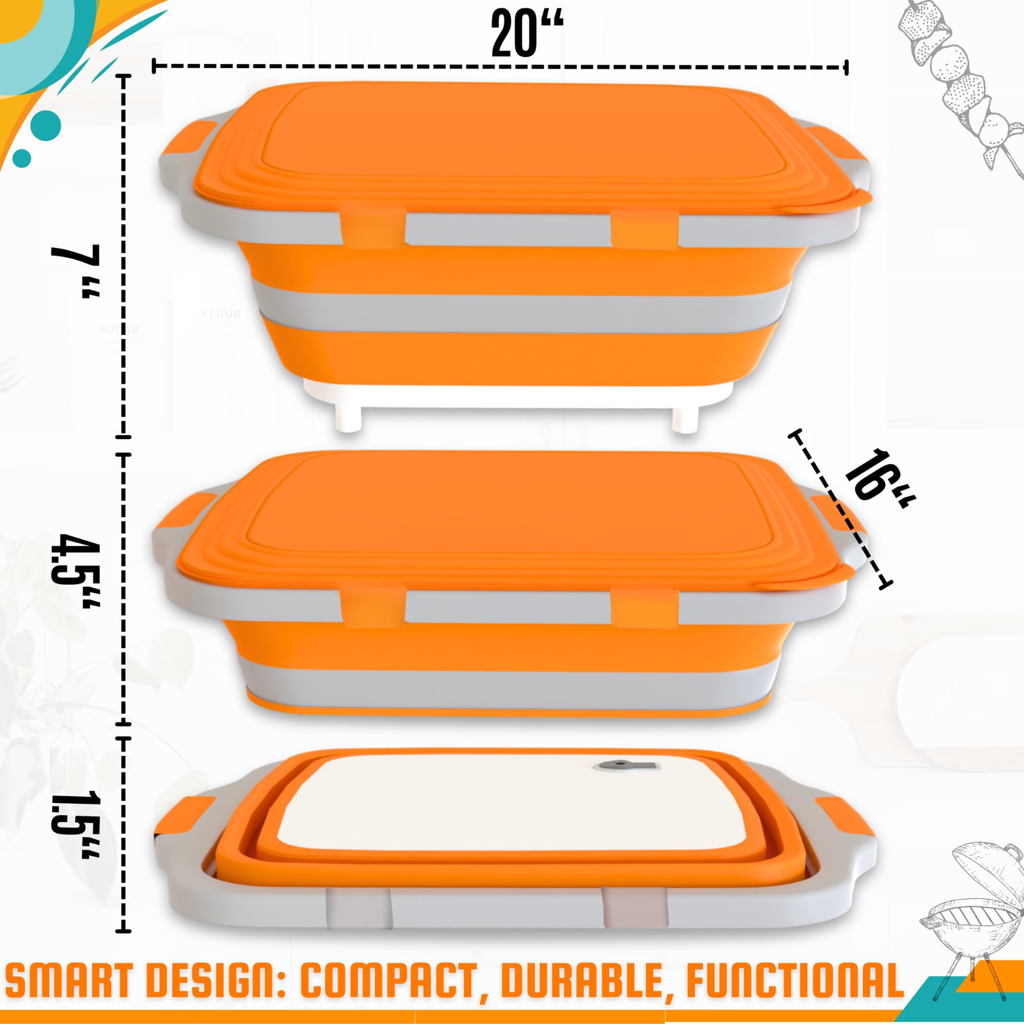 MAYALEAD collapsible cutting board saves space on grillside setups.