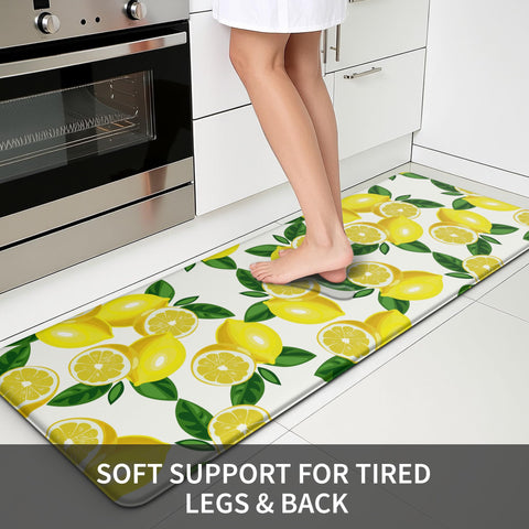 MAYHMYO lemon mat with anti-slip backing stays securely in place