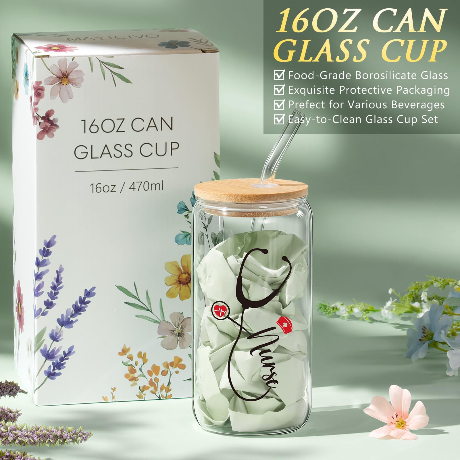 MAYICIVO 2.8oz scented candle offering a calming aroma after shifts