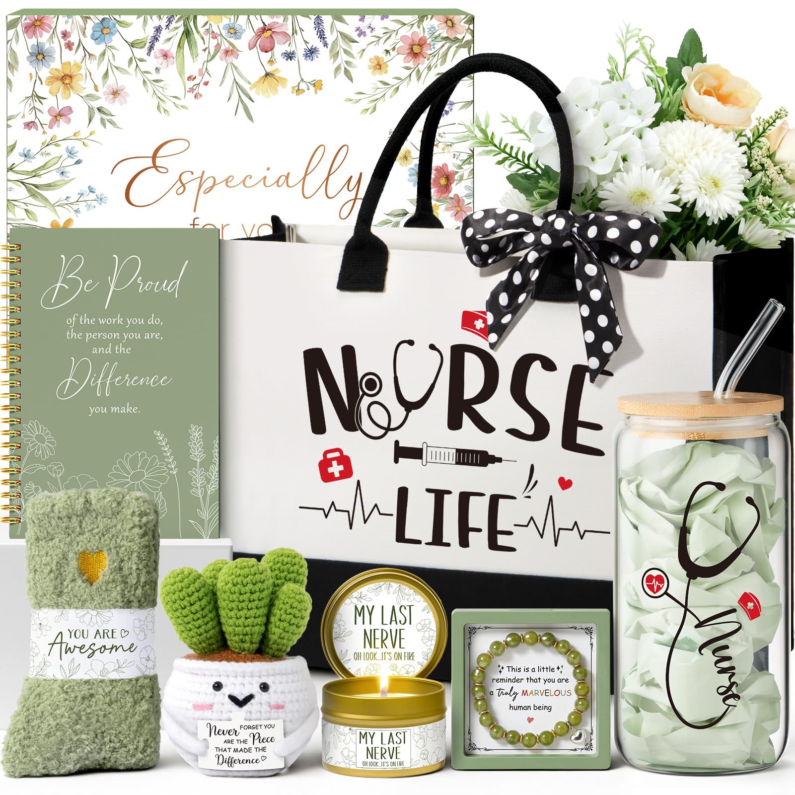 MAYICIVO canvas tote bag with nurse gift design, ideal for daily organization