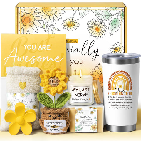 MAYICIVO Chaos Coordinator sunflower crochet art adds cheerful desk motivation