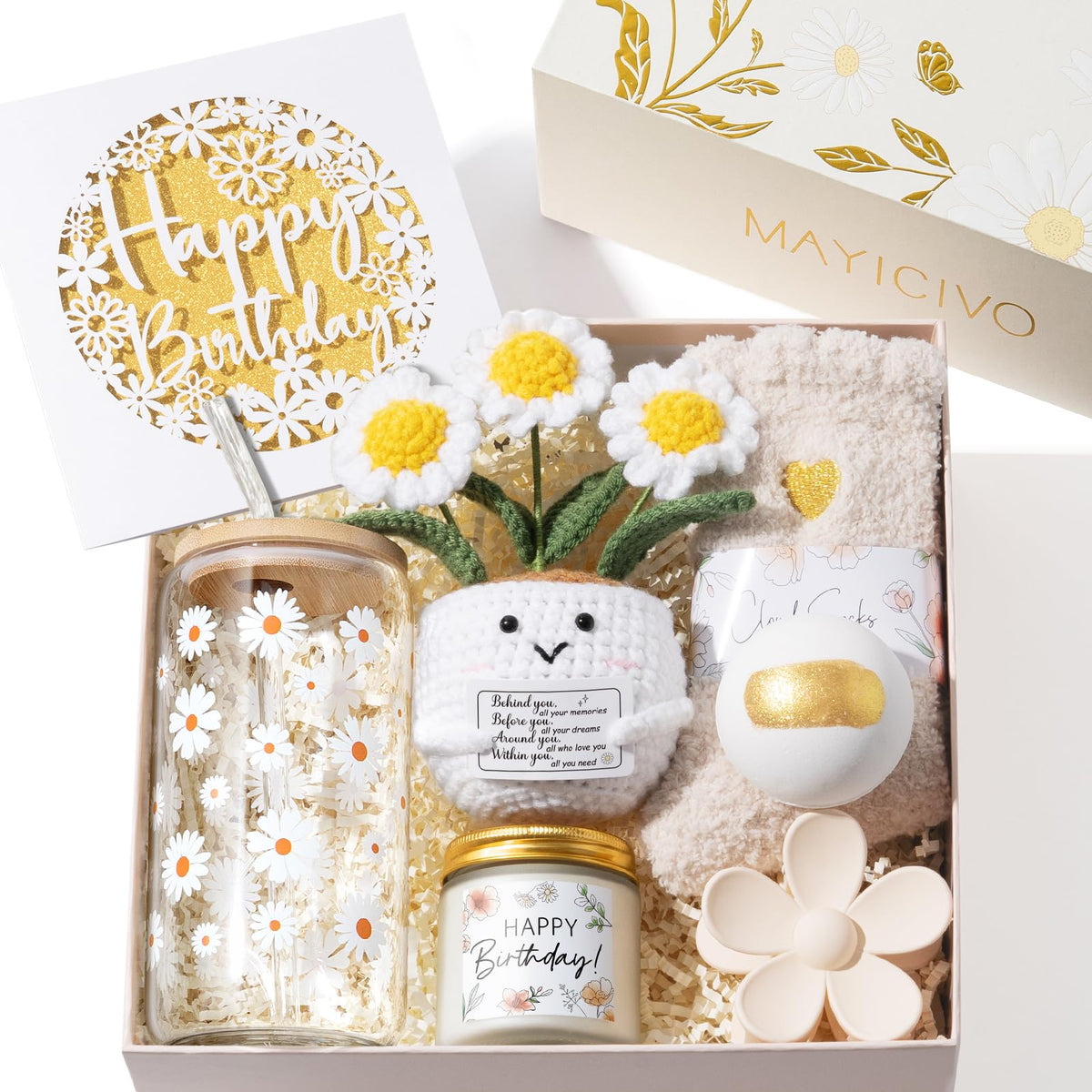 MAYICIVO Daisy Deluxe Gift Box for women, elegant all-in-one birthday gift set