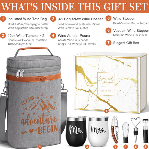 MAYICIVO insulated wine tote bag preserves bottles during picnics.