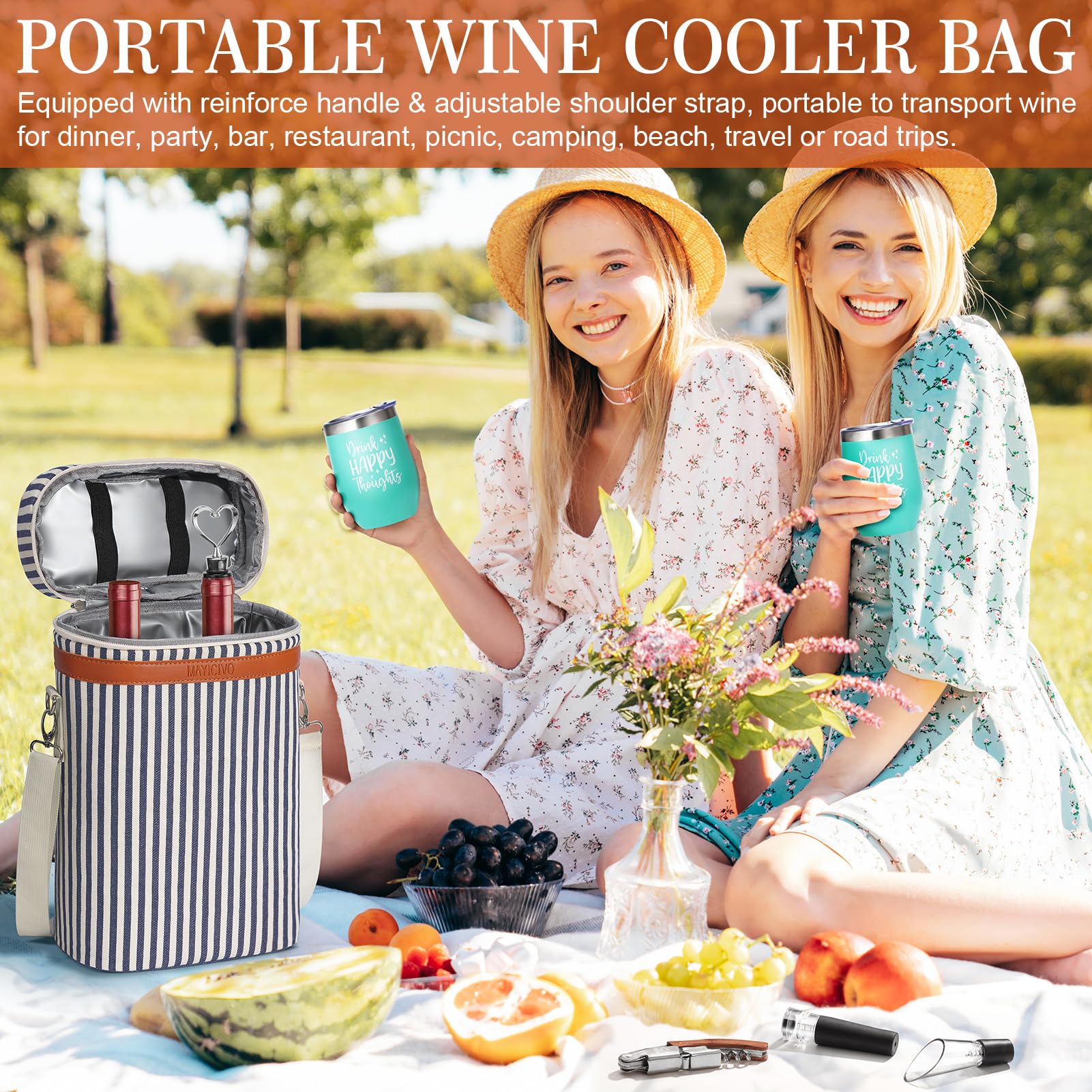 MAYICIVO removable divider keeps two bottles separate during travel