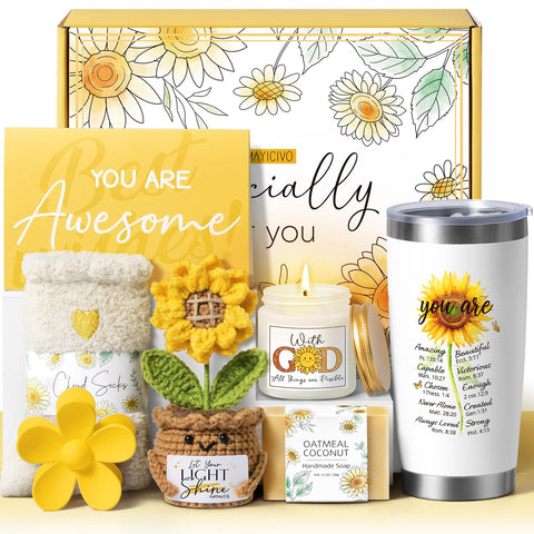 MAYICIVO sunflower crochet gift adds soft, handmade decor to any room.