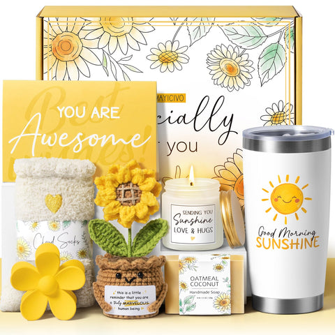 MAYICIVO crochet sunflower keepsake adds warmth to home décor