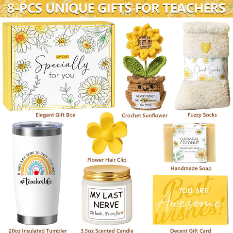 MAYICIVO crochet sunflower decor adds cheerful mood to classrooms