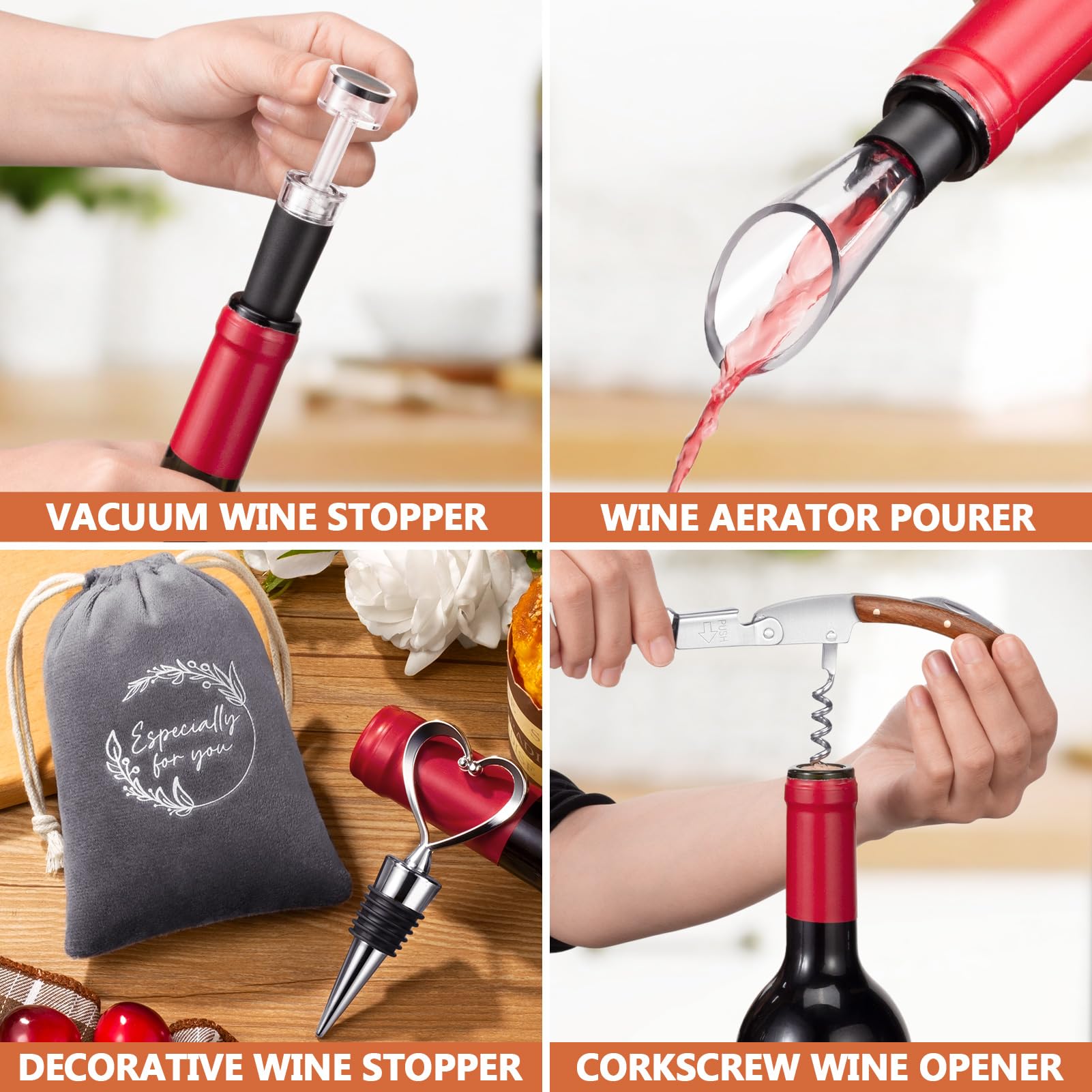 MAYICIVO drawstring bag stores all small wine accessories neatly