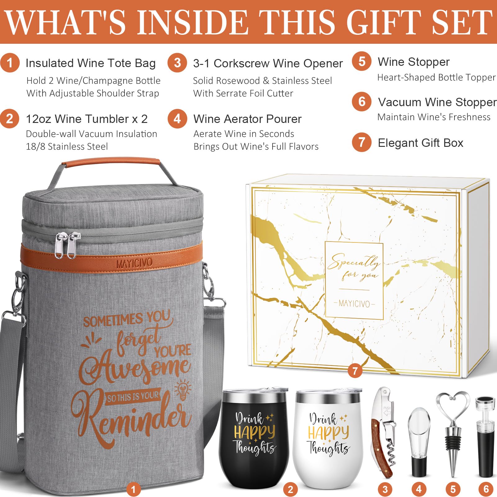 MAYICIVO two wine tumblers stay cold on the go for any gathering